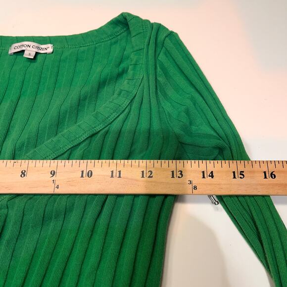 Cotton Citizen Kelly Green Capri Crop Cardigan Sweater Size Small - Picture 7 of 9